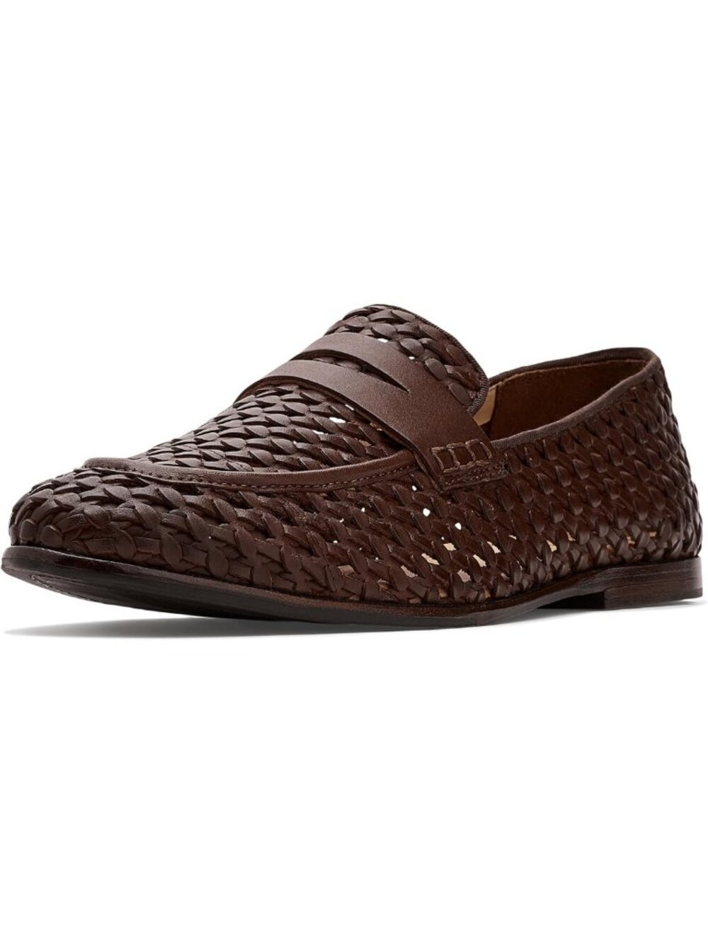 Stylish Women's Slip-On Leather Loafers - Comfortable Woven Design for Everyday